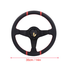 Load image into Gallery viewer, Brand New 350mm 14&quot; Deep Dish Racing TRD Black Steering Wheel PVC Leather Black Spoke