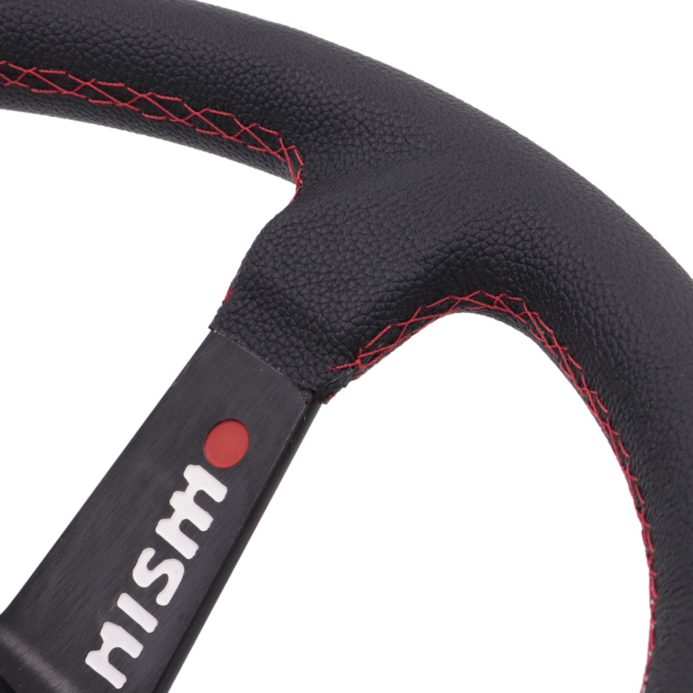 Brand New 350mm 14" Deep Dish Racing Nismo Black Steering Wheel PVC Leather Black Spoke
