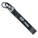 BRAND New JDM JEEP Black Keychain Metal key Ring Hook Strap Lanyard Universal