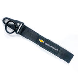 BRAND New JDM Chevrolet Black Racing Keychain Metal key Ring Hook Strap Lanyard Universal