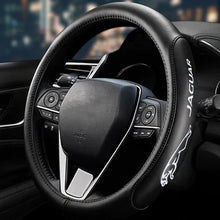 Load image into Gallery viewer, Brand New Universal Jaguar Black PVC Leather Steering Wheel Cover 14.5&quot;-15.5&quot; Inches