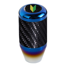 Load image into Gallery viewer, Brand New Universal JDM Beginner Leaf Car Gear Manuel Stick Real Carbon Fiber / Burnt Blue Shift Knob M8 M10 M12