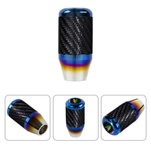 Load image into Gallery viewer, Brand New Universal JDM Beginner Leaf Car Gear Manuel Stick Real Carbon Fiber / Burnt Blue Shift Knob M8 M10 M12