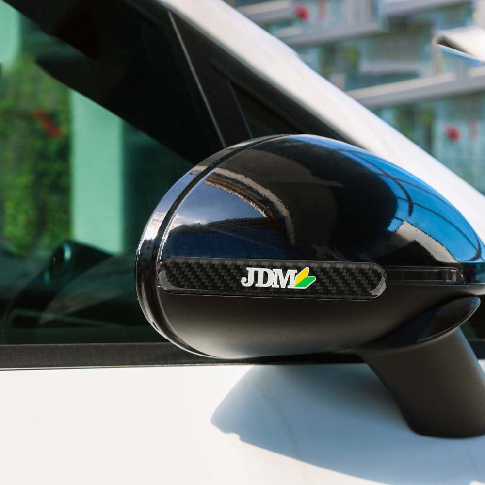 Brand New 8PCS JDM Real Carbon Fiber Black Car Trunk Side Fenders Door Badge Scratch Guard Sticker