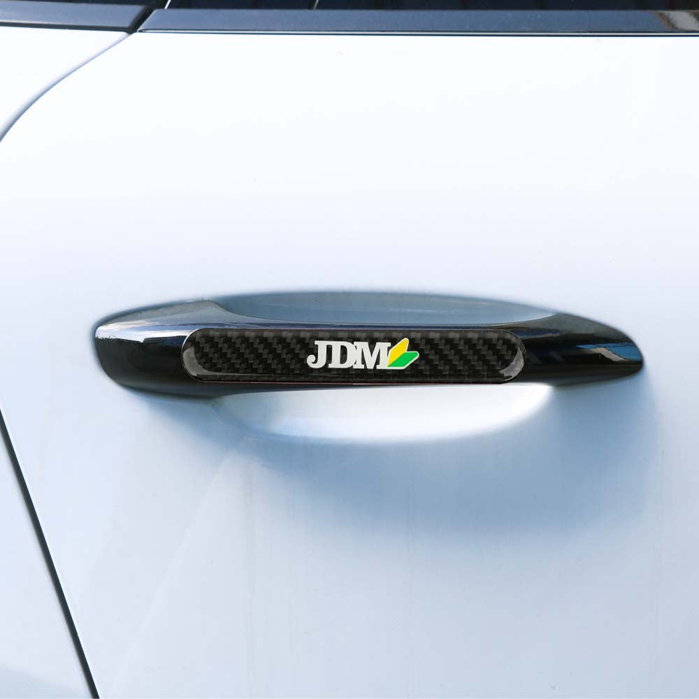 Brand New 8PCS JDM Real Carbon Fiber Black Car Trunk Side Fenders Door Badge Scratch Guard Sticker