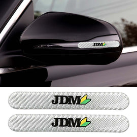 Brand New 2PCS JDM Real Carbon Fiber Silver Car Trunk Side Fenders Door Badge Scratch Guard Sticker