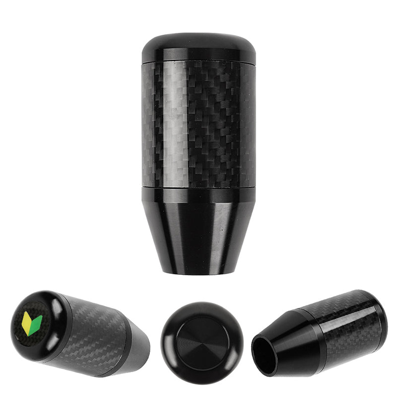 Brand New Universal JDM Beginner Leaf Black Real Carbon Fiber Racing Gear Stick Shift Knob For MT Manual M12 M10 M8