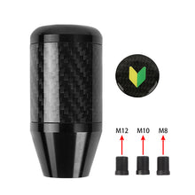 Load image into Gallery viewer, Brand New Universal JDM Beginner Leaf Black Real Carbon Fiber Racing Gear Stick Shift Knob For MT Manual M12 M10 M8
