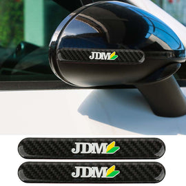 Brand New 2PCS JDM Real Carbon Fiber Black Car Trunk Side Fenders Door Badge Scratch Guard Sticker