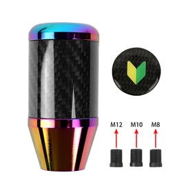 Brand New Universal JDM Beginner Leaf Neo-Chrome Real Carbon Fiber Racing Gear Stick Shift Knob For MT Manual M12 M10 M8