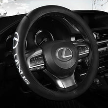 Load image into Gallery viewer, Brand New Universal Lexus Black PVC Leather Steering Wheel Cover 14.5&quot;-15.5&quot; Inches