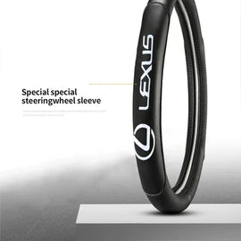Brand New Universal Lexus Black PVC Leather Steering Wheel Cover 14.5