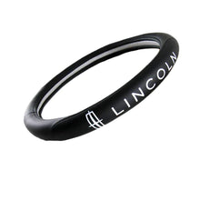 Load image into Gallery viewer, Brand New Universal Lincoln Black PVC Leather Steering Wheel Cover 14.5&quot;-15.5&quot; Inches