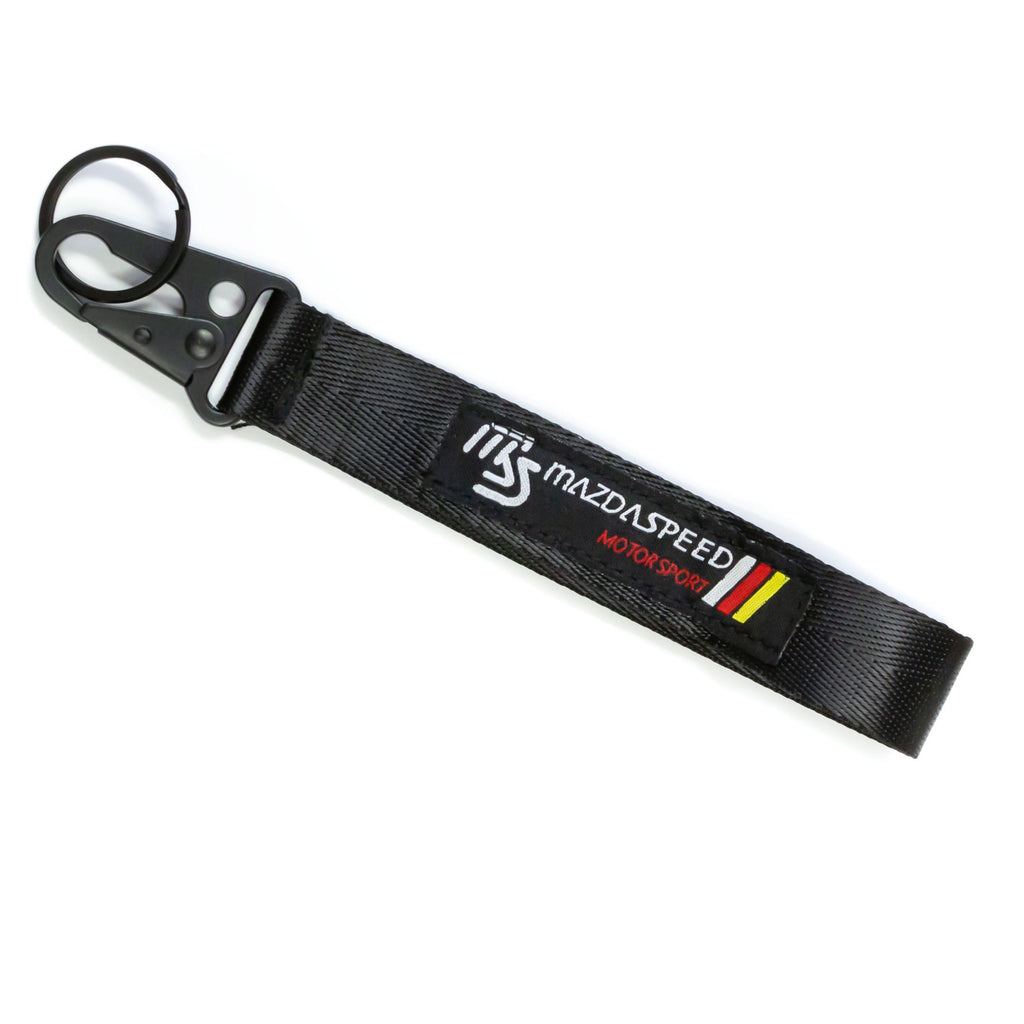 BRAND New JDM MAZDASPEED Black Racing Keychain Metal key Ring Hook Strap Lanyard Universal