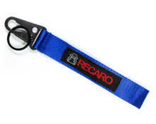 Load image into Gallery viewer, BRAND New JDM Recaro Blue Racing Keychain Metal key Ring Hook Strap Lanyard Universal