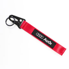 Load image into Gallery viewer, BRAND New JDM AUDI Red Racing Keychain Metal key Ring Hook Strap Lanyard Universal