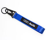 BRAND New JDM AUDI Blue Racing Keychain Metal key Ring Hook Strap Lanyard Universal