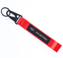 Load image into Gallery viewer, BRAND New JDM KIA Motors Red Racing Keychain Metal key Ring Hook Strap Lanyard Universal