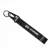 Load image into Gallery viewer, BRAND New JDM Hyundai Black Racing Keychain Metal key Ring Hook Strap Lanyard Universal