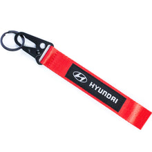 Load image into Gallery viewer, BRAND New JDM Hyundai Red Racing Keychain Metal key Ring Hook Strap Lanyard Universal