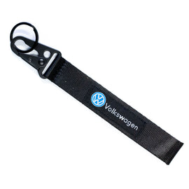 BRAND New JDM Volkswagen Black Racing Keychain Metal key Ring Hook Strap Lanyard Universal