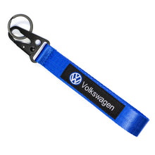 Load image into Gallery viewer, BRAND New JDM Volkswagen Blue Racing Keychain Metal key Ring Hook Strap Lanyard Universal