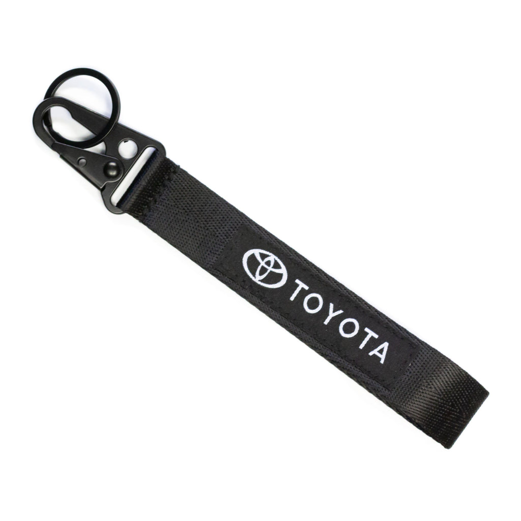 BRAND New JDM Toyota Black Racing Keychain Metal key Ring Hook Strap Lanyard Universal