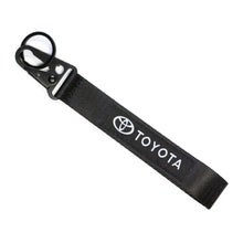 Load image into Gallery viewer, BRAND New JDM Toyota Black Racing Keychain Metal key Ring Hook Strap Lanyard Universal