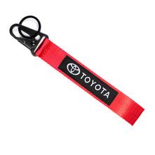 Load image into Gallery viewer, BRAND New JDM Toyota Red Racing Keychain Metal key Ring Hook Strap Lanyard Universal