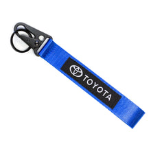 Load image into Gallery viewer, BRAND New JDM Toyota Blue Racing Keychain Metal key Ring Hook Strap Lanyard Universal