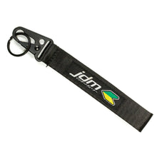 Load image into Gallery viewer, BRAND New JDM Beginner Leaf Black Racing Keychain Metal key Ring Hook Strap Lanyard Universal