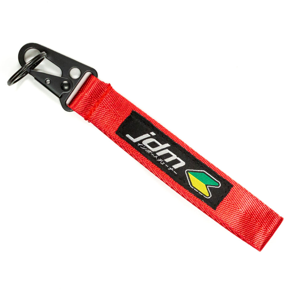 BRAND New JDM Beginner Leaf Red Racing Keychain Metal key Ring Hook Strap Lanyard Universal