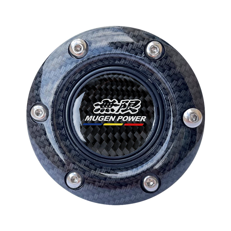 BRAND NEW JDM MUGEN UNIVERSAL CARBON FIBER CAR HORN BUTTON STEERING WHEEL CENTER CAP