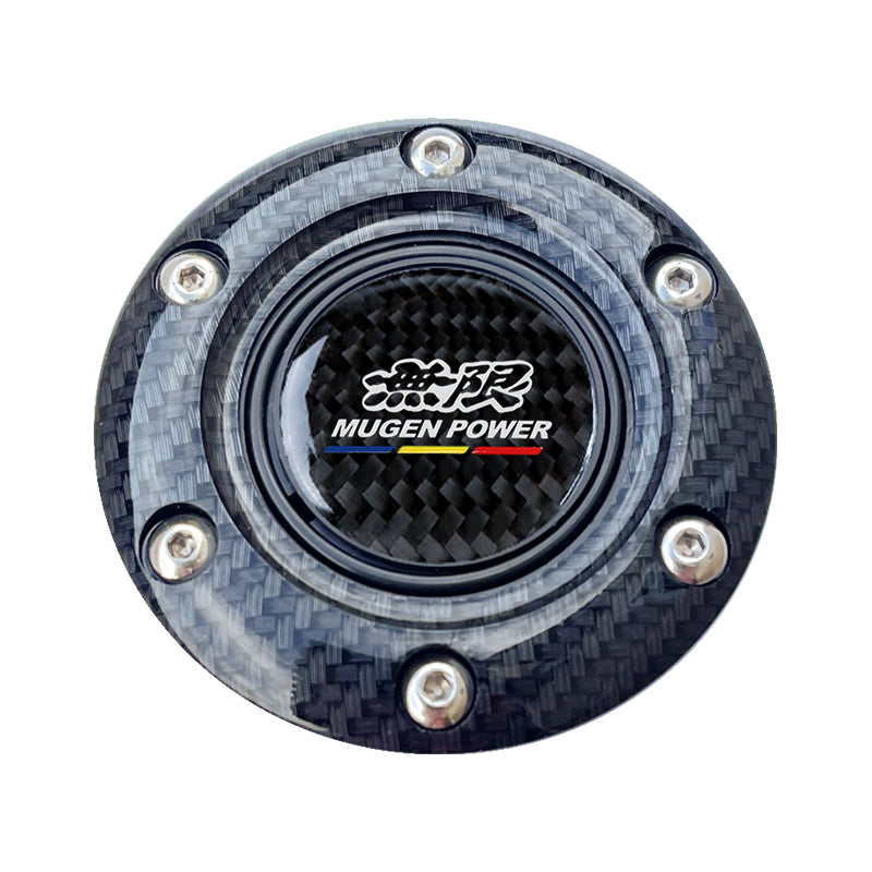 BRAND NEW JDM MUGEN UNIVERSAL CARBON FIBER CAR HORN BUTTON STEERING WHEEL CENTER CAP