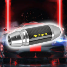 Load image into Gallery viewer, Brand New Momo Universal Real Carbon Fiber Silver Aluminum Automatic Transmission Racing Gear Shift Knob