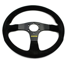 Load image into Gallery viewer, Brand New 14&quot; MOMO Style Racing Black Stitching Leather Suede Sport Steering Wheel w Horn Button