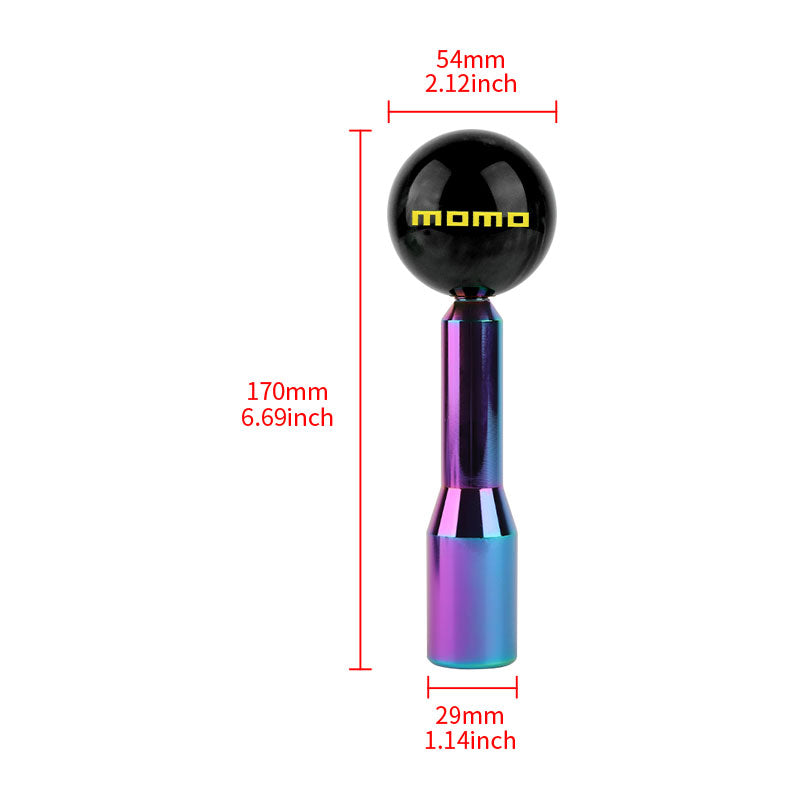 Brand New Universal Momo Pearl Black Ball Manual Gear Stick Shift Knob M8 M10 M12 & Neo Chrome Shifter Extender Extension