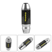 Load image into Gallery viewer, Brand New Momo Universal Real Carbon Fiber Silver Aluminum Automatic Transmission Racing Gear Shift Knob
