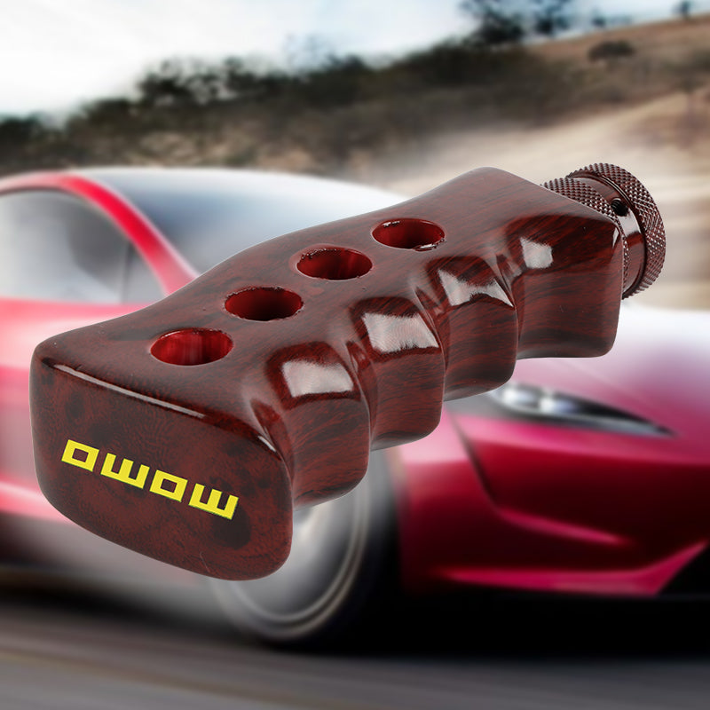 Brand New Universal Momo Dark Wood Slotted Pistol Grip Handle Manual Gear Shift Knob Shifter M8 M10 M12