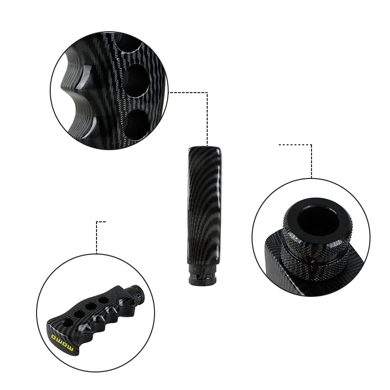 Brand New Universal Momo Carbon Fiber Look Slotted Pistol Grip Handle Manual Gear Shift Knob Shifter M8 M10 M12