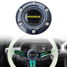 Load image into Gallery viewer, BRAND NEW JDM MOMO UNIVERSAL CARBON FIBER CAR HORN BUTTON STEERING WHEEL CENTER CAP