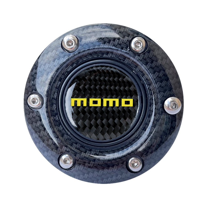 BRAND NEW JDM MOMO UNIVERSAL CARBON FIBER CAR HORN BUTTON STEERING WHEEL CENTER CAP