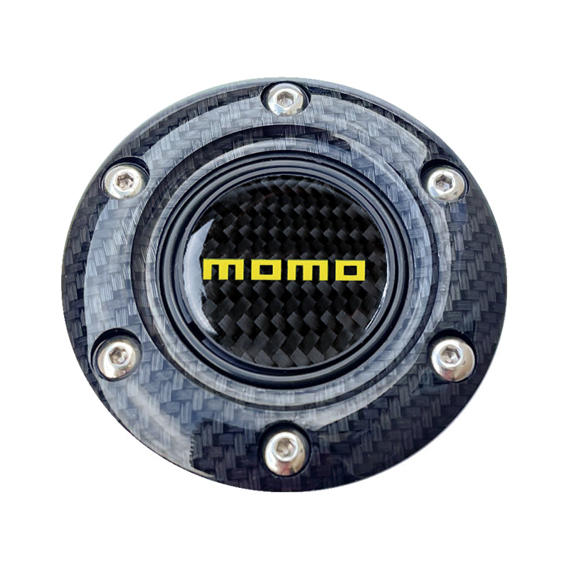 BRAND NEW JDM MOMO UNIVERSAL CARBON FIBER CAR HORN BUTTON STEERING WHEEL CENTER CAP