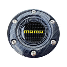 Load image into Gallery viewer, BRAND NEW JDM MOMO UNIVERSAL CARBON FIBER CAR HORN BUTTON STEERING WHEEL CENTER CAP