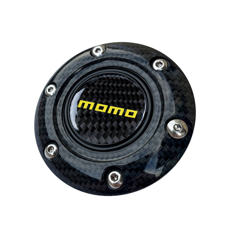 BRAND NEW JDM MOMO UNIVERSAL CARBON FIBER CAR HORN BUTTON STEERING WHEEL CENTER CAP