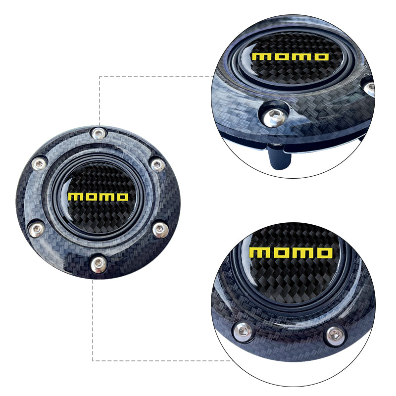 BRAND NEW JDM MOMO UNIVERSAL CARBON FIBER CAR HORN BUTTON STEERING WHEEL CENTER CAP