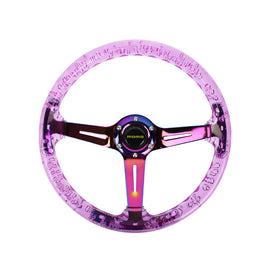 Brand New JDM Momo Universal 6-Hole 350mm Deep Dish Vip Purple Crystal Bubble Neo Spoke Steering Wheel