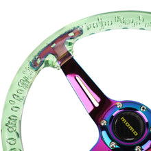 Load image into Gallery viewer, Brand New JDM Momo Universal 6-Hole 350mm Deep Dish Vip Green Crystal Bubble Neo Spoke Steering Wheel