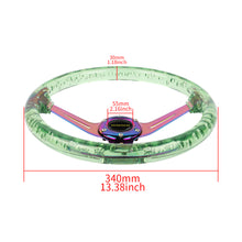 Load image into Gallery viewer, Brand New JDM Momo Universal 6-Hole 350mm Deep Dish Vip Green Crystal Bubble Neo Spoke Steering Wheel
