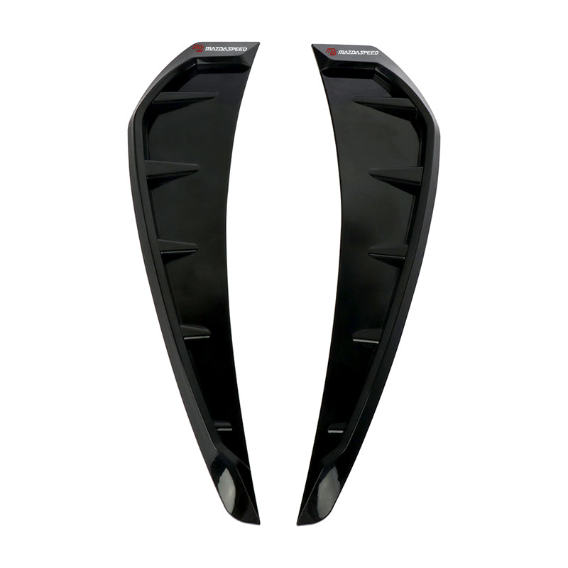 Brand New Mazdaspeed Universal Car Glossy Black Side Door Fender Vent Air Wing Cover Trim ABS Plastic